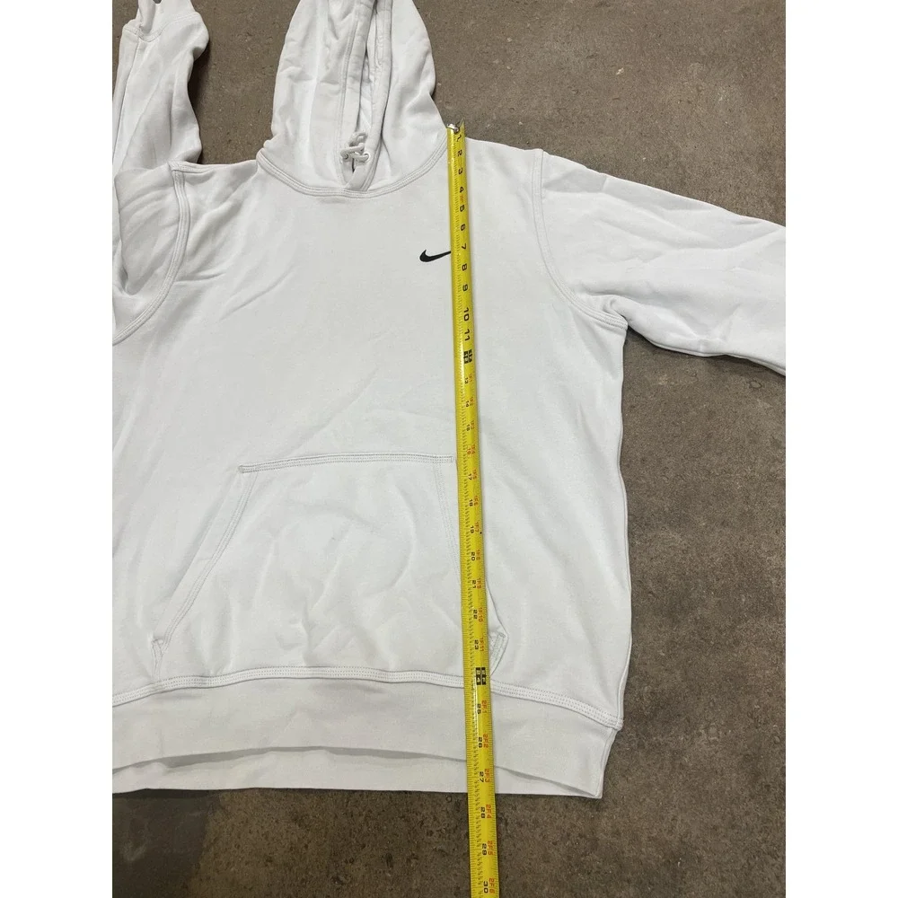 Nike Hoodie Mens‎ Large White Fleece Pullover Kangaroo Pocket Gym Training